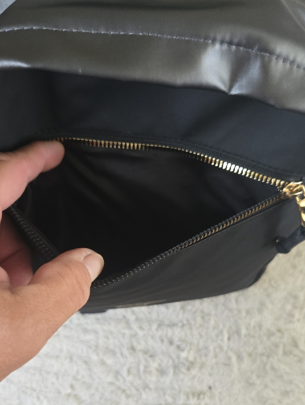 Versace Parfums Black Backpack with Gold Medusa Logo - Picture 6 of 7